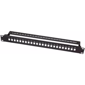 19inch fibre optic panel for 24x LC duplex/SC simplex couplings - black