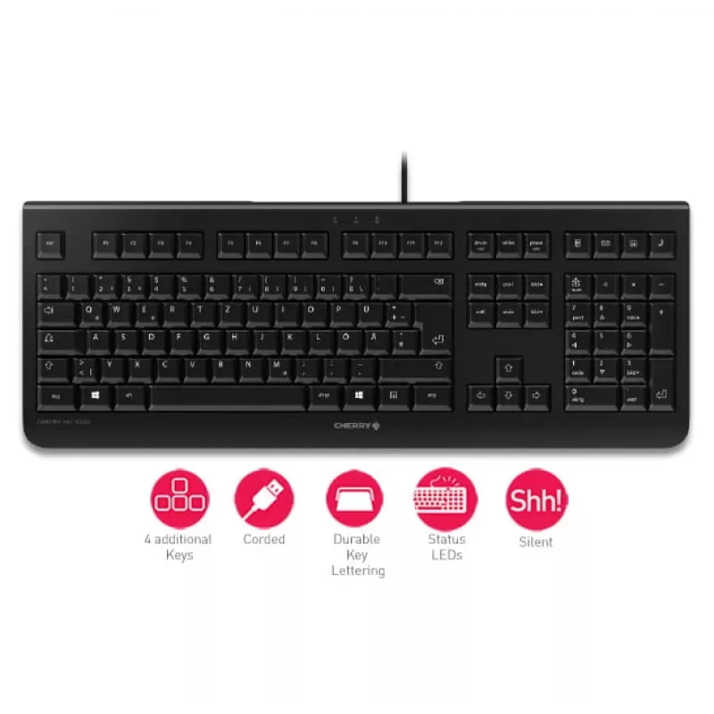 CHERRY KC 1000 keyboard Home USB Swiss Black