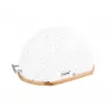 Bread box Maestro MR-1678G oval, plastic and bamboo, 350×200×250 mm, sliding white lid