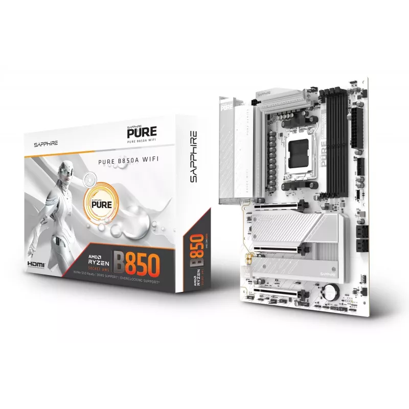 Motherboard Sapphire PURE B850A WIFI7 ATX — B850 chipset, Wi‑Fi 7, DDR4 support