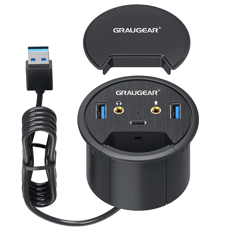 USB Hub GRAUGEAR G-THUB-AU-60 USB 3.2 Gen 1 Type-A Black