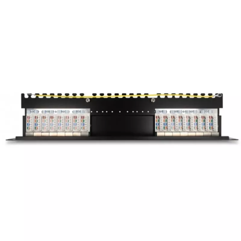 DeLOCK 66876 patch panel 1U Cat6a Black Metal