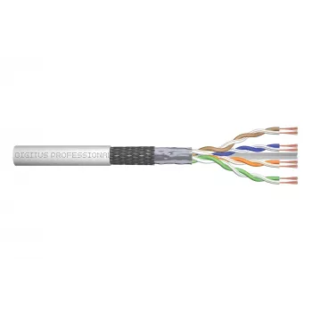 Network Cable Digitus CAT 6 SF/UTP twisted pair patch cord raw 305m Grey
