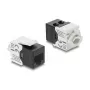 Keystone module RJ45 to LSA Cat.6 UTP with locking clip and cable tie-free — DELOCK 90794, flat black/white, 16.1×30×19.4 mm