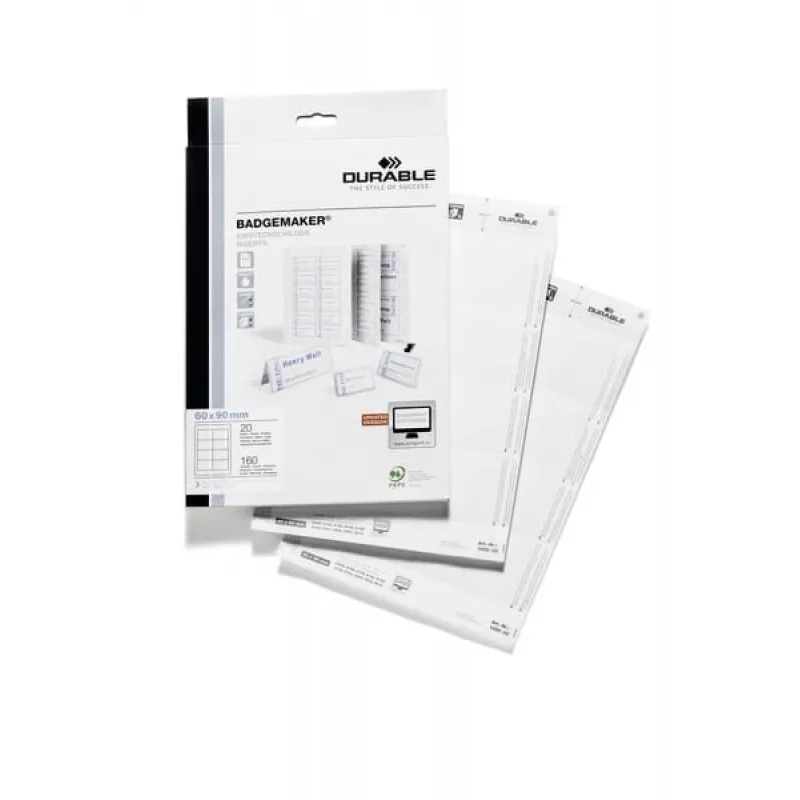 Badge insert Durable 1456-02 60x90 mm White