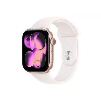 Apple Watch Series 11 GPS 46mm Rose Gold Aluminium Case with Light Blush Sport Band - S/M | Apple