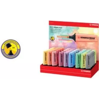 Highlighter set Stabilo BOSS ORIGINAL Pastel — 45 pcs, chisel tip, multicolour