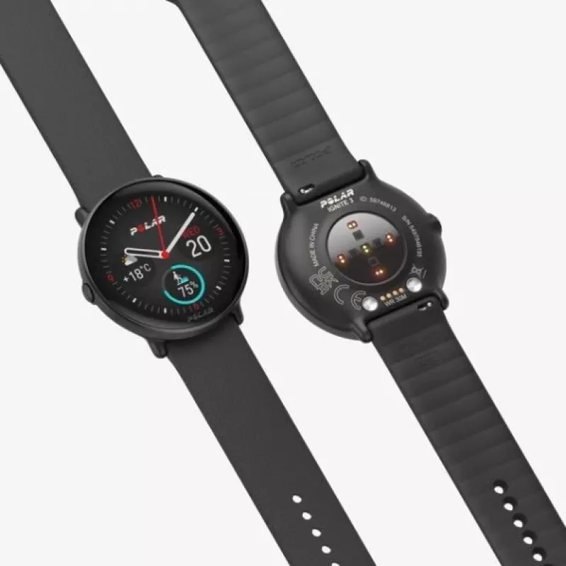 Polar Ignite 3 - Sports Watch with Band - Silicone - Band Size: S/L - Display 3.3 cm (1.28) - 32MB - Bluetooth - 35 g - Night Black (900106234)