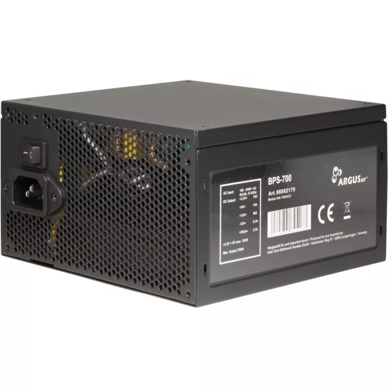 INTER-TECH ArgusNT BPS-700 Power Supply 120mm Fan Active PFC 6xSATA 4x PCI-E 6+2 2x 4+4pin 80+ Bronze 230V EU (88882179)