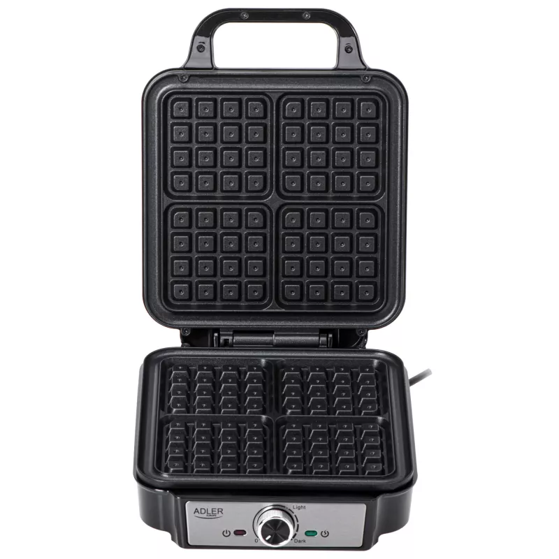 Waffle iron Adler AD 3083 — 4 square waffles 10×10 cm, 1200 W, adjustable temperature, non‑stick, cool‑touch handles