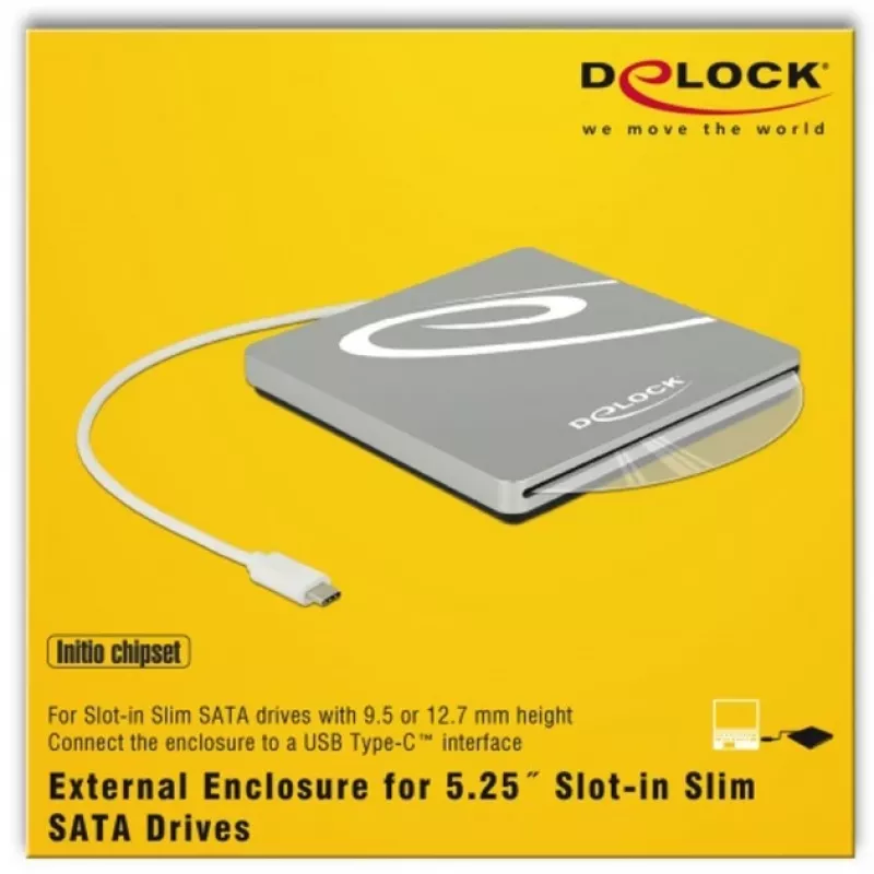 ODD enclosure DeLOCK 42605 13.3 cm (5.25 inch)