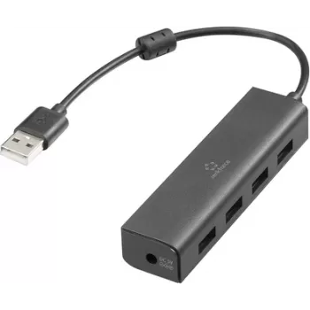 Renkforce RF-6382720 USB-Hub 4 Port USB-A USB 2.0 480 MBit/s Black RF-USBH-110 (RF-6382720)