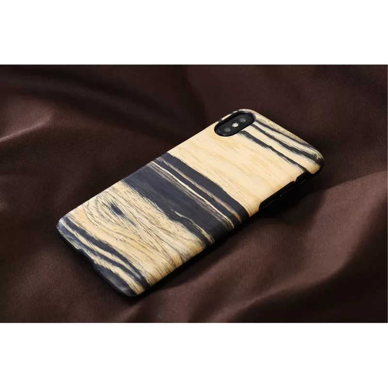 Smartphone case man and wood for iPhone X/XS — white ebony black