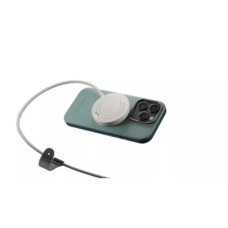 Wireless charger stand native union Snapstand Qi2 Standstone, indoor USB-powered, 1.5 m cable, light grey