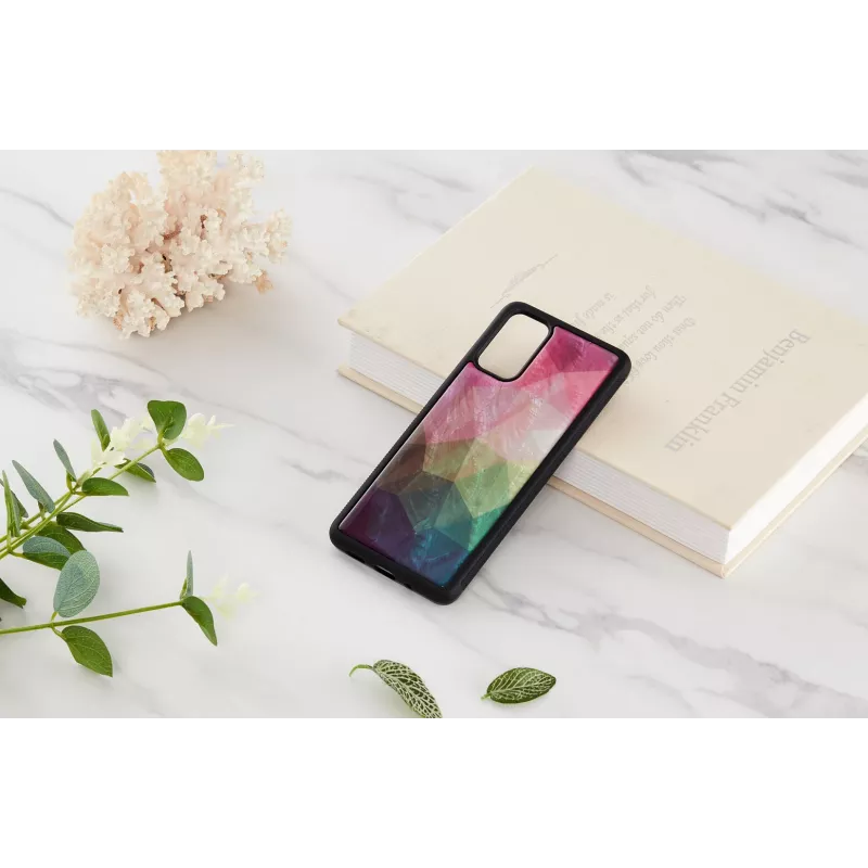 Phone case iKins for Samsung Galaxy S20+ — water flower design, black