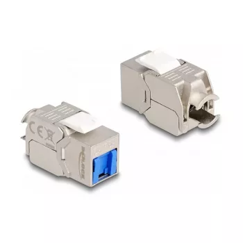 DeLOCK Keystone Module RJ45 jack to LSA Cat.6A toolfree with blue dust cover