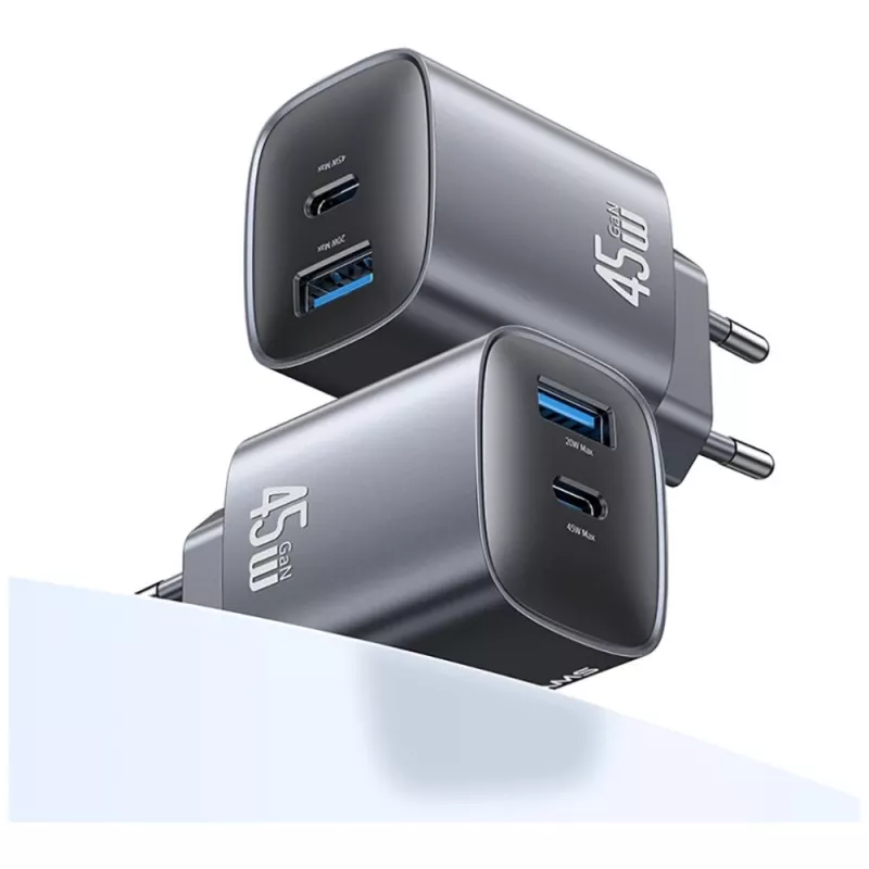 Charger T66 45W CC290 GaN Fast charge silver