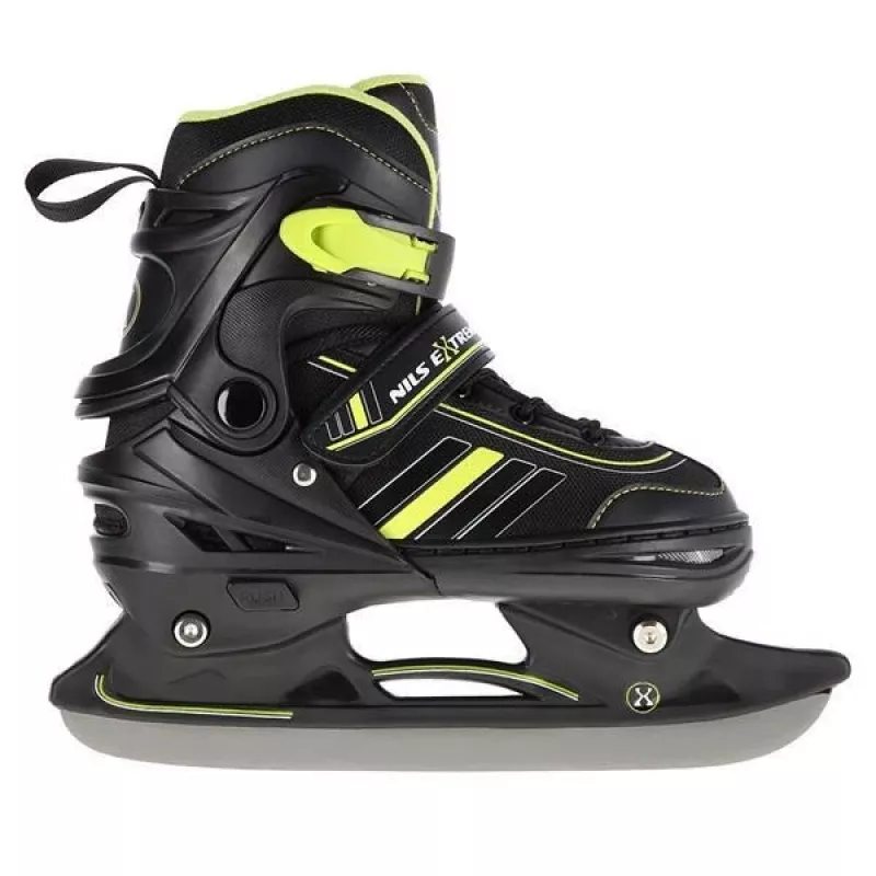 Nils Extreme NH18191 2IN1 Inline Skates BLACK/LIME SIZE. L (39-43) With Interchangeable Hockey Skates