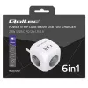 Power Cube QOLTEC 52547 power strip 3×AC sockets, 2×USB-A, 1×USB-C PD 20W