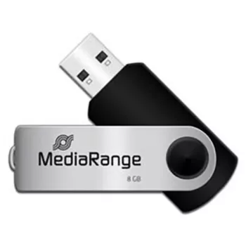 MediaRange MR908NTRL USB flash drive 8 GB USB Type-A 2.0 Black - Silver (MR908NTRL)