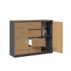 Chest of drawers top e shop Topeshop 2D4S ANT/ART BA KPL — 4 drawers, Anthracite/Oak, 1200×400×970 mm, particle board