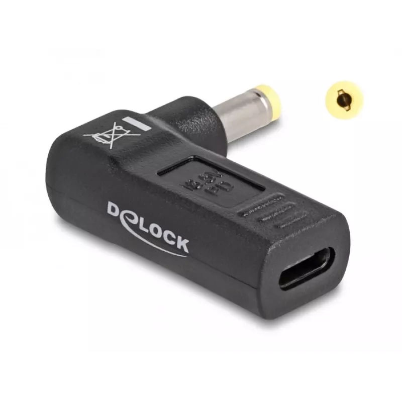 DeLOCK Adapter USB Type-C female to HP 4.8 x 1.7 mm male 90° angled