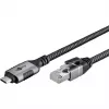 Goobay 70753 USB-C to RJ45 Ethernet CAT 6 Cable for Stable Wired Internet Connection with Router/Modem/Network Switch/Replaces USB to RJ45 Adapter / 1