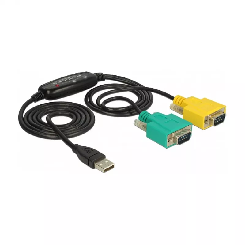Serial Cable DeLOCK 63466 USB Type-A DB-9 1.5m Black Green Yellow