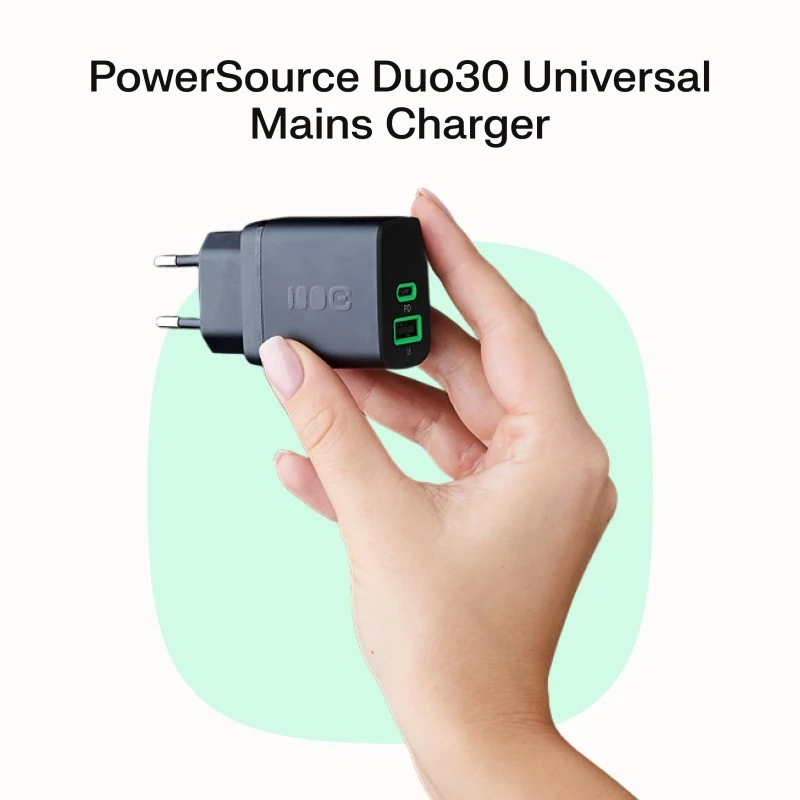 Power adapter Green Cell PowerSource Solo30 30W Black — USB-C single‑port charger