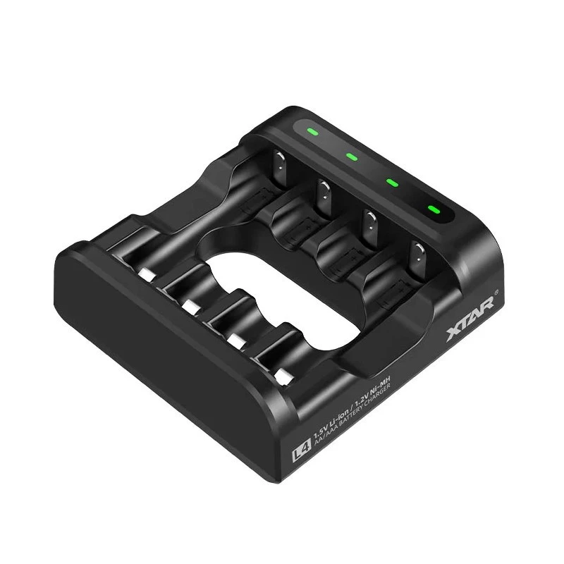 Battery charger XTAR 4-slot for AA/AAA (Li-ion, NiMH) USB-C, LED indicators, black