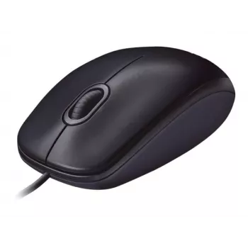Logitech M90 wired optical office mouse — 1000 DPI, ambidextrous, USB Type-A, black