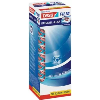 Adhesive tape Tesa Film 58259 transparent, 33 m x 15 mm, pack of 10 rolls