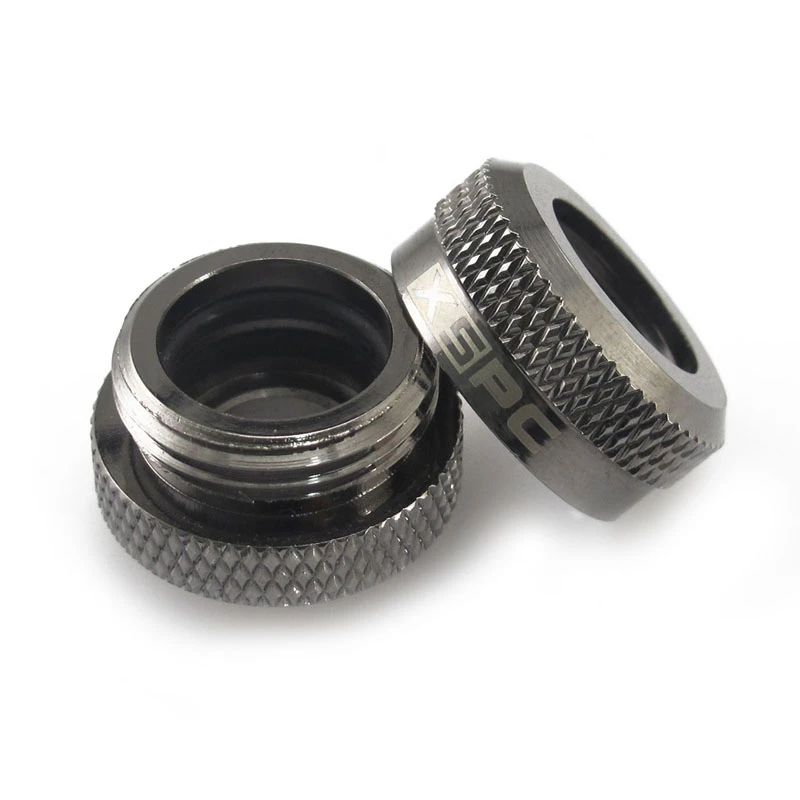 XSPC Connector G1/4 to 14mm Hardtube, black chrome - 8 pieces