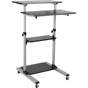 ROLINE PC Standing Workstation - Stand for LCD display / keyboard / mouse / CPU / printer - Plastic, Metal - Grey, Black (17.02.1547)