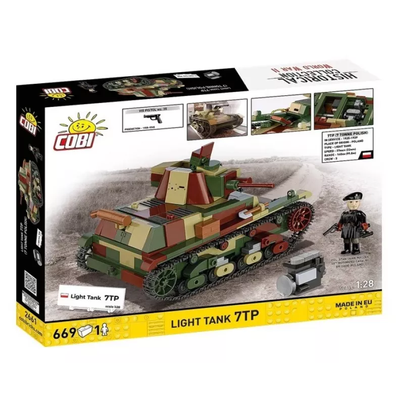 Cobi Building Blocks Light Tank 7TP model, 669 pieces, COBI-2661