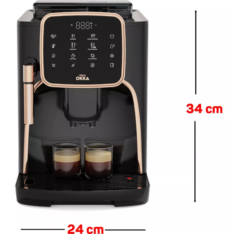 Okka Espresso Pro , fully automatic black/bronze, 1450 Watt
