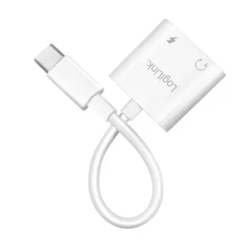 LogiLink USB-C Audio adapter USB-C/M to 2x USB-C/F 60W PD white