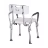 Shower chair ActionMed KP300AM with backrest and armrests, polypropylene, adjustable height 43–56 cm, seat 40×33 cm, max user weight 110 kg