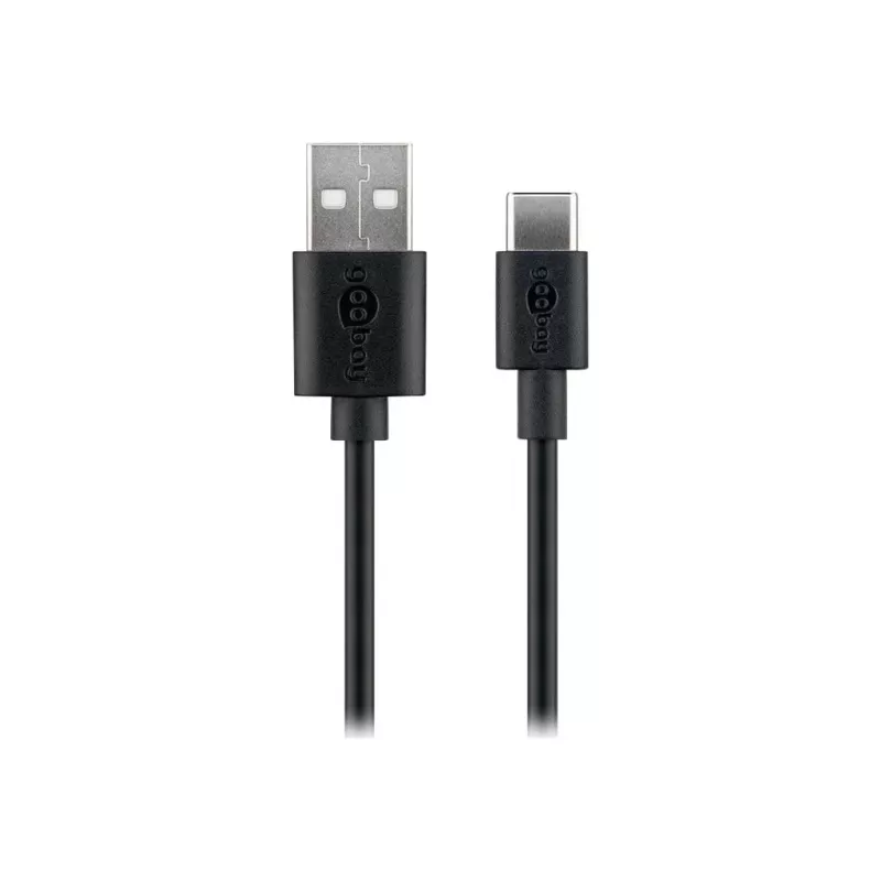 Wentronic Goobay - USB Cable - USB (M) to USB-C (M) - USB2.0 - 3 a - 2,0m - Black (59122)