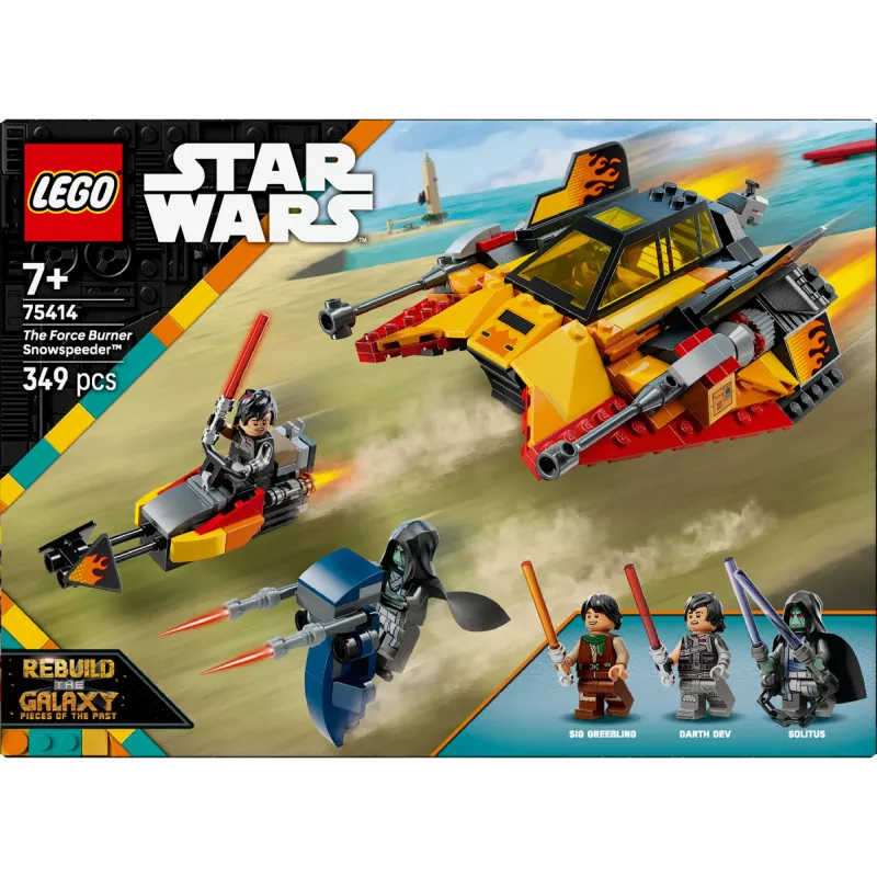 LEGO Star Wars Flame Speeder 75414 snow vehicle set — 349 pieces, 3 minifigures, age 7+
