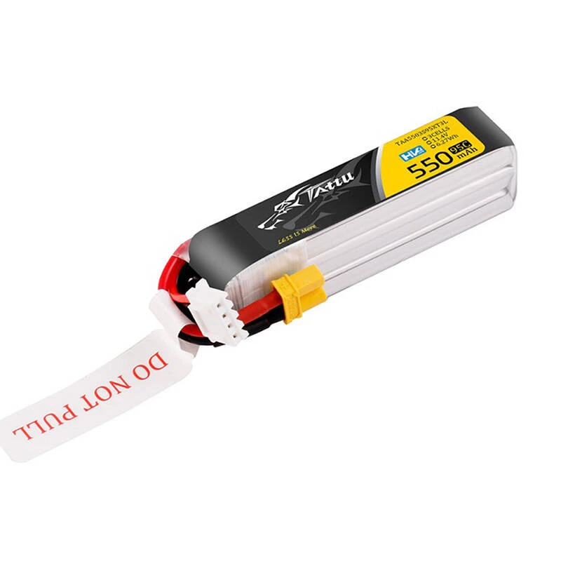 Tattu 3s 550mAh 95C 11.4V HV Lipo Battery with XT30 Plug Long-Pack Connector