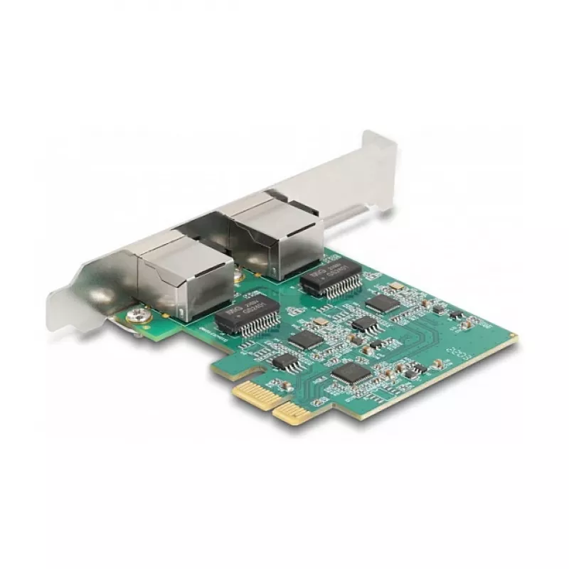 DeLOCK PCI Express x1 Card to 2 x RJ45 2.5 Gigabit LAN RTL8125 Wired Ethernet