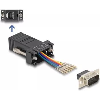 DeLOCK D-Sub 9 pin male to RJ12 female Assembly Kit black