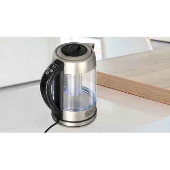Electric kettle Black & Decker 1.7 L 2200 W Black Stainless steel Transparent
