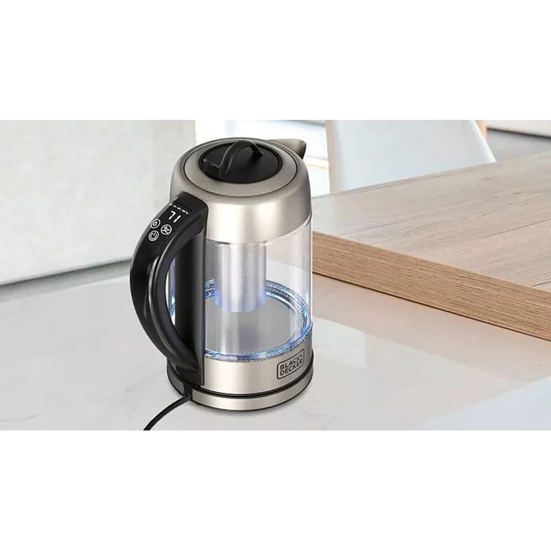 Electric kettle Black & Decker 1.7 L 2200 W Black Stainless steel Transparent