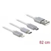 USB Cable DeLOCK 85850 0.98m USB 2.0 USB A USB C/Micro-USB B/Lightning