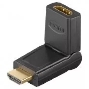 Wentronic Goobay HDMI™-Adapter, HDMI Standard-Socket (Type A), Black - HDMI™ A-Socket > HDMI™ A-Plug, abwinkelbar (51721)