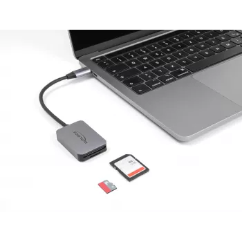 DeLOCK USB Type-C Card Reader Aluminium SD Micro SD 5000 Mbit/s