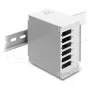 Patch panel DELOCK 6‑port fiber optic for SC Duplex or LC Quad, grey metal, DIN rail mounting