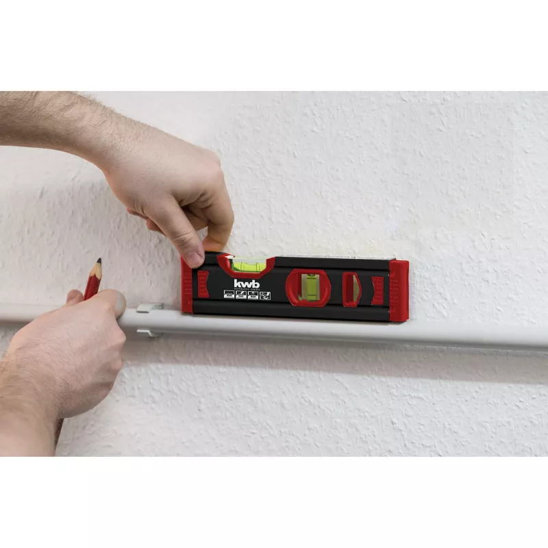 KWB Aluminium Mini Spirit Level 20cm (Dark Grey/Red)